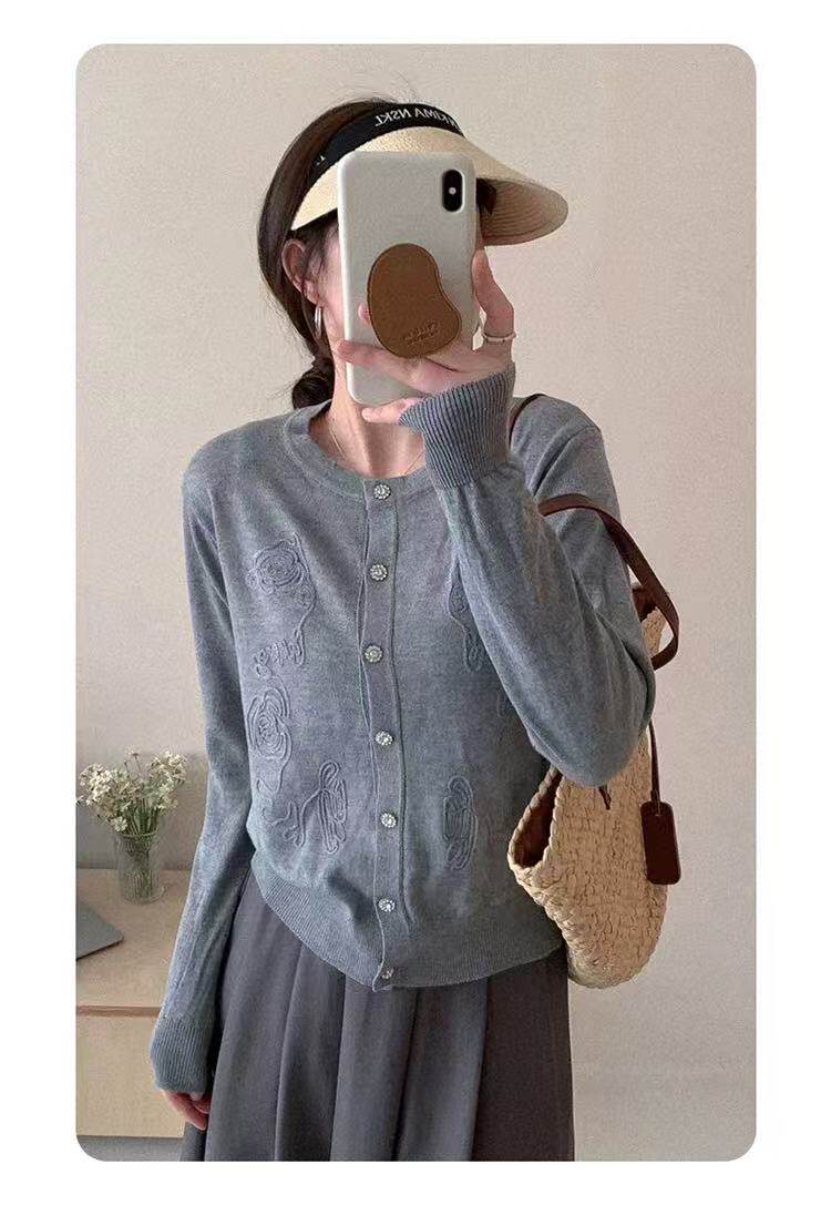 2025百搭简约开衫圆领时尚百搭，女装针织衫/毛衣，羿纯羊绒高端店