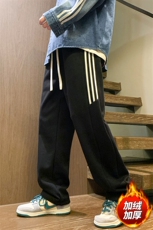 港风新款男百搭设计感潮流情侣加绒港风休闲裤K58H-P45，男装卫衣，星座717