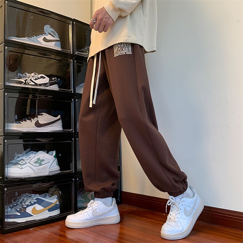 KP600 P48新款港风休闲裤男包边包条宽松大码束脚卫裤图片