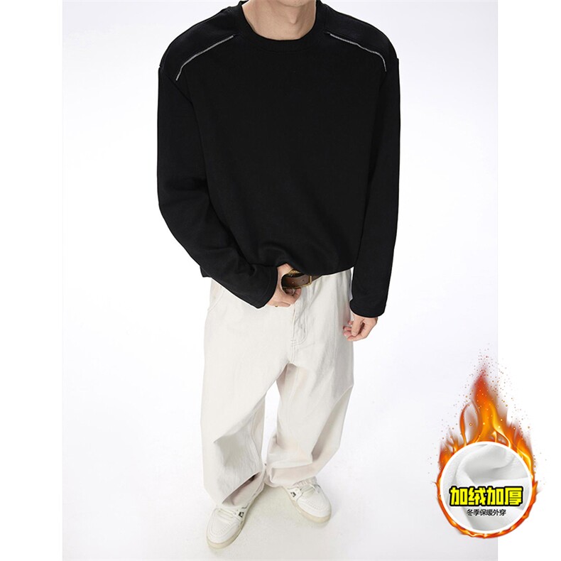 480G重磅加绒硬挺boxy男女秋冬美式高街结构拉链肩圆领卫衣厚外套，女装短外套，电商A486