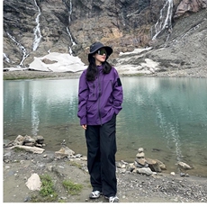 2025紫色冲锋衣男全压胶防暴雨专业户外黑胶防晒登山服女硬壳外套，男装防晒衣，星座1210-1