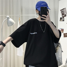 XZ115A-T06200克纯棉男女字母印花大码S-5XL10色T恤衫圆领半袖，男装T恤，星座115A-3