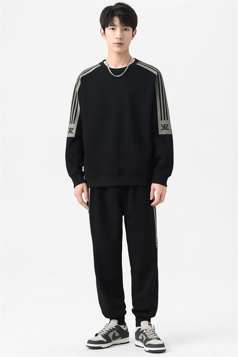 2XL-9XL大码胖男生时尚休闲圆领个性拼接卫衣男89,男装卫衣,星座209