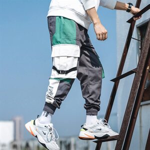 2021春秋天台日系男大码工装撞色大口袋休闲裤九分裤长裤K287-P55图片