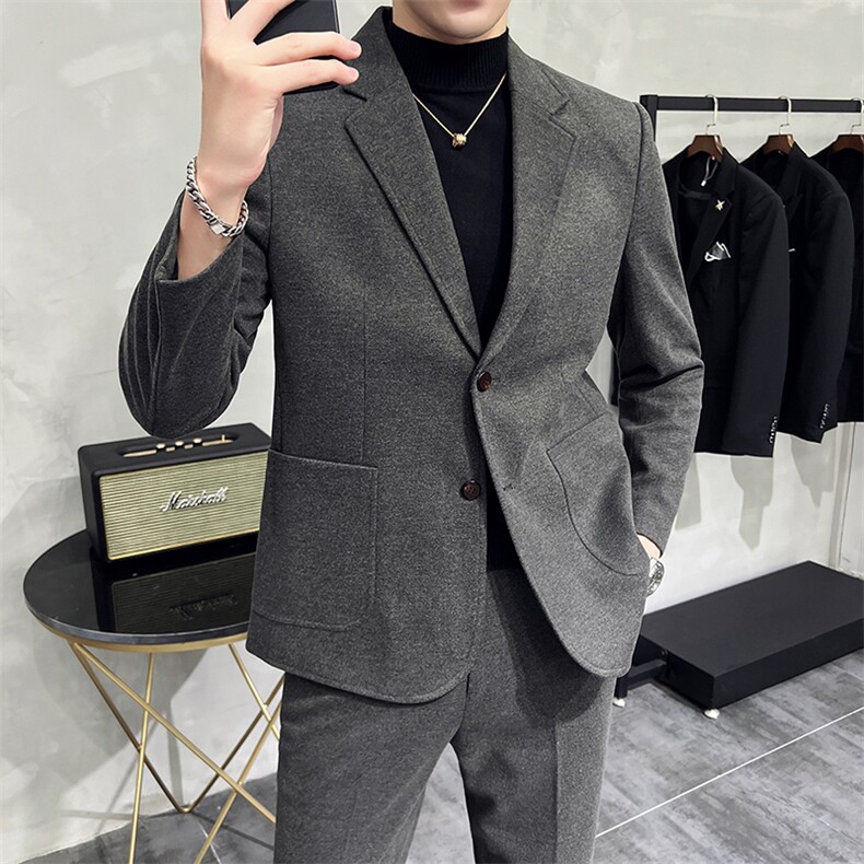 品质西服套装男两件套韩版修身商务休闲西装婚礼西装KTZ1822-P255,男装西服套装,星座1105-3