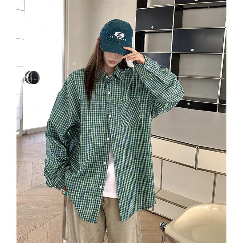 港风纯棉衬衫高级感设计耐磨格子衬衫休闲百搭MD-H559-特批45控79,男装衬衫,星座717