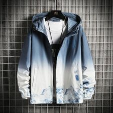 秋季男士外套新款韩版潮流春秋季潮牌渐变连帽夹克男DS857TP65，男装夹克，电商A102