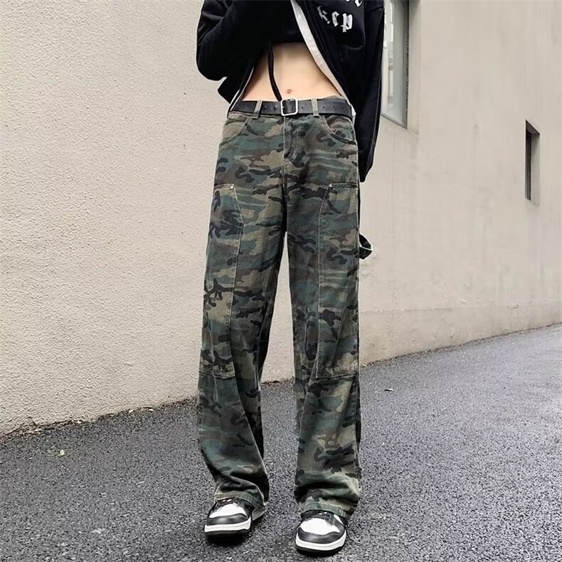 迷彩工装裤男潮牌高街vibe韩版休闲裤子K750P45图片