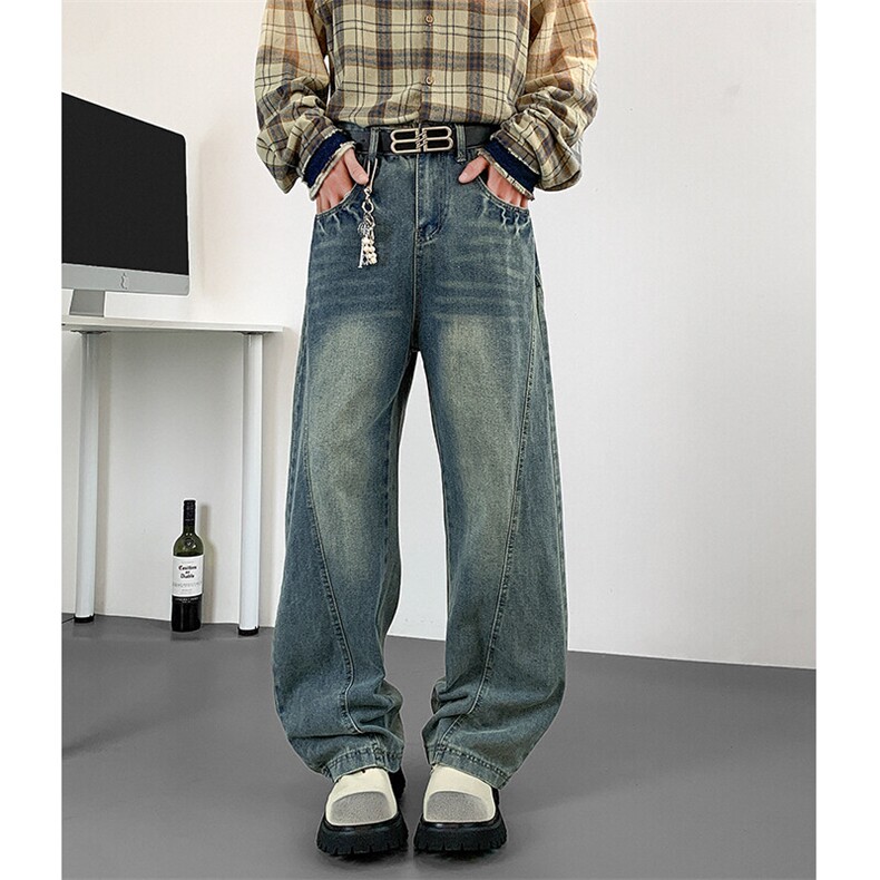 现货！高品质宽松阔腿裤弯刀裤加大码牛仔裤310A-2BK500P65控98,男装牛仔裤,星座310A-2