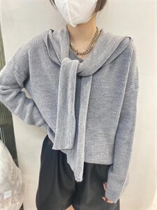 【现货】2021秋冬档口休闲带帽毛衣针织衫图片