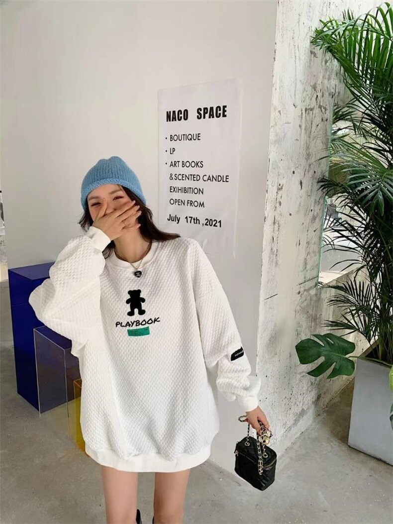 现货，刺绣带标加厚学院风卫衣，女装卫衣/绒衫，妤沫 Yumo