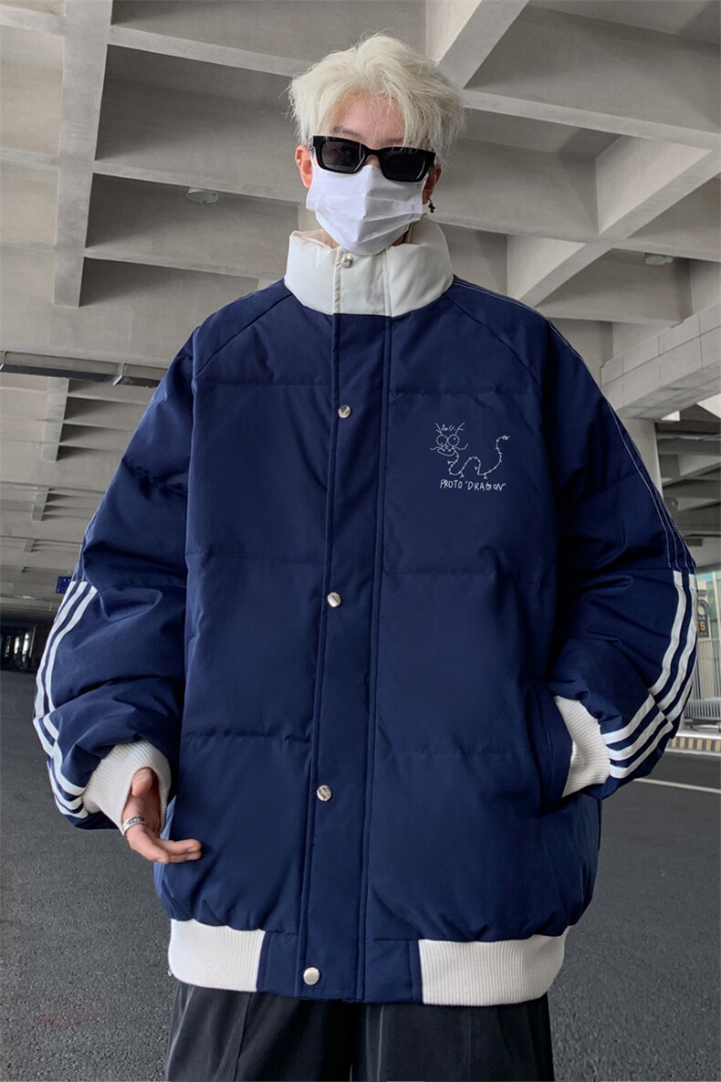 库存3W+！光板可售，2025冬季撞色潮牌加厚立领棉服MY203特P80,男装棉衣,电商B220