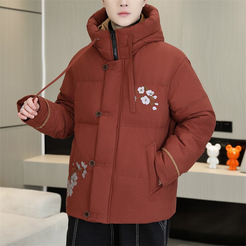风加厚棉衣男休闲青年刺绣连帽棉衣百搭棉服外套MY8753-P98,男装棉衣,星座310B