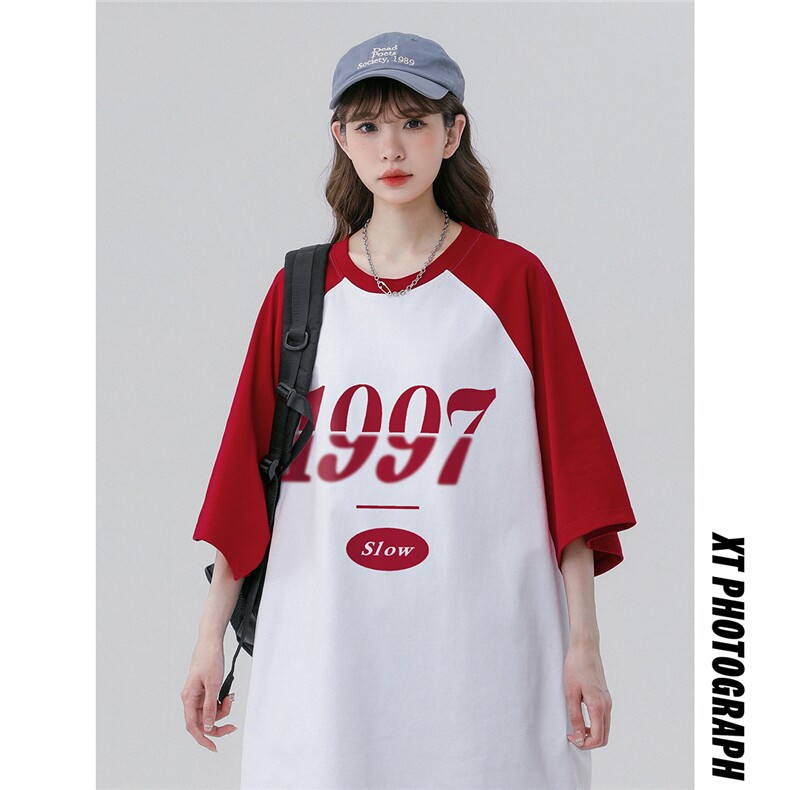 中性风新款夏季时尚百搭宽松圆领100棉印花短袖T恤DT457P40控58,男装T恤,A247A