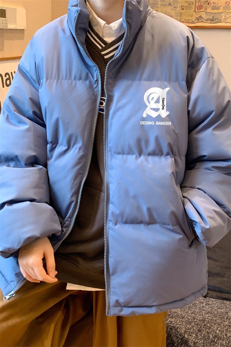 港风秋冬新款保暖立领宽松棉服外套男MY62046P95控118,男装棉衣,电商A268A