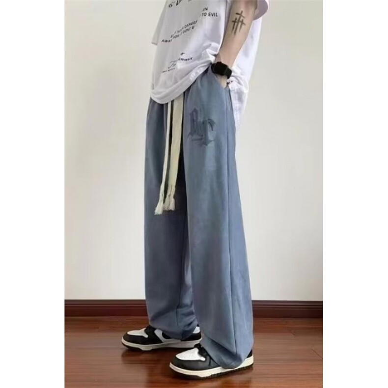 网络图现货男款秋季宽松运动潮流百搭直筒阔腿休闲卫裤JV15-P35,男装休闲裤,星座715-7