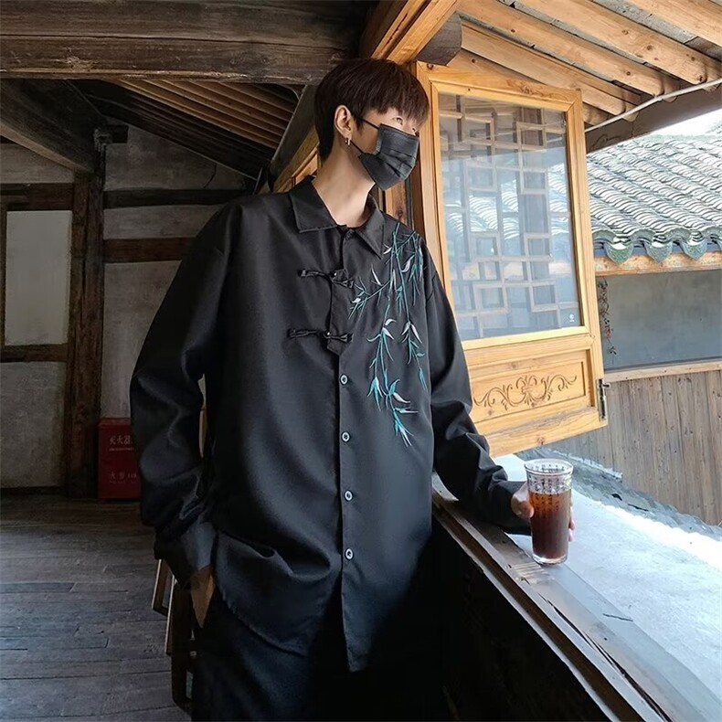 风男士长袖春季2024新款中式衬衫CA66P42,男装衬衫,星座1116-2