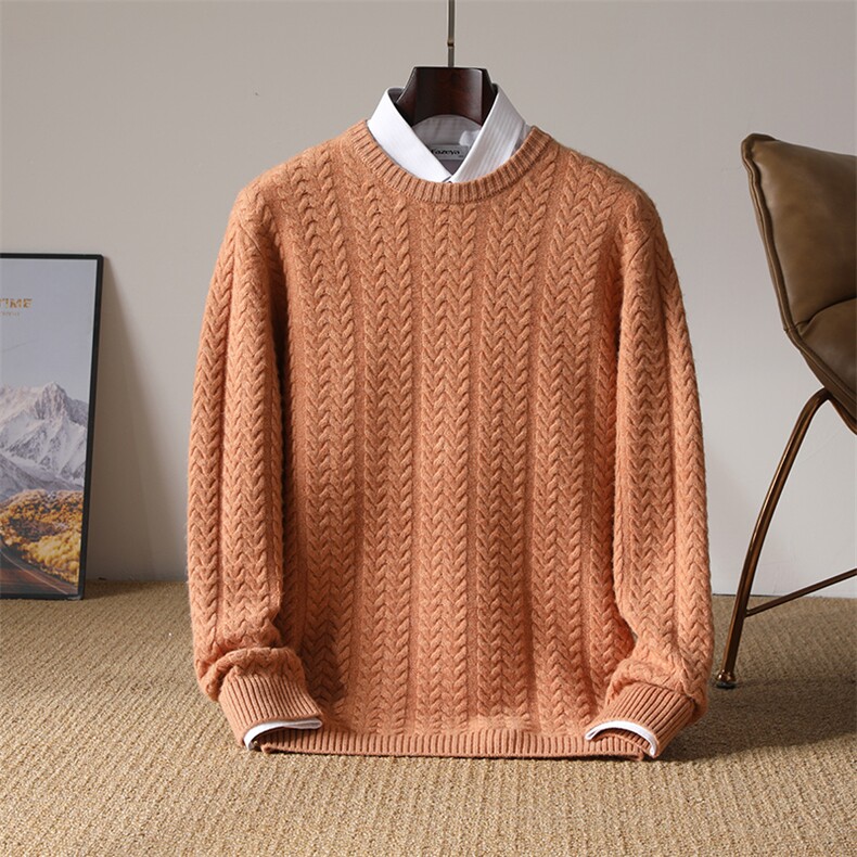 2024年秋季羊毛圆领休闲常规时尚都市羊毛衫男装，男装羊毛衫，冬季工坊
