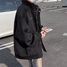 秋冬季美式复古麂皮绒外套男女宽松休闲百搭设计感小众棉衣外套潮，男装棉衣，星座715-4
