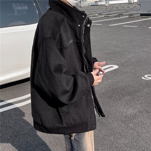 秋冬季美式复古麂皮绒外套男女宽松休闲百搭设计感小众棉衣外套潮图片