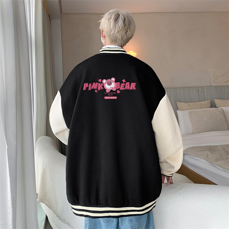 摇粒绒棒球服男大码开衫卫衣男夹克BF86329-P65,男装夹克,电商A040