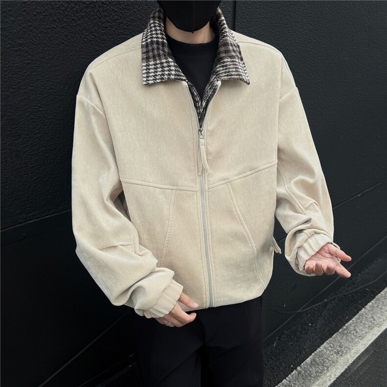 黑墙秋季工装夹克休闲潮牌双色灯芯试翻领休闲外套A436-6113-P90,男装夹克,电商A436