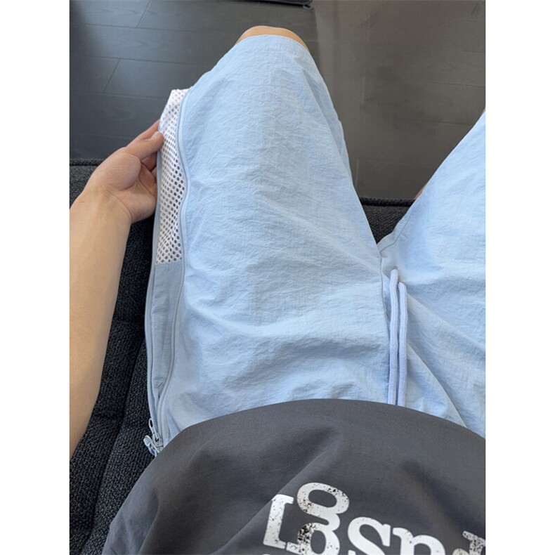 B221美式ins高街暗黑宽松直筒拉链五分裤短裤LK25533-特P28控49,男装休闲裤,电商B221