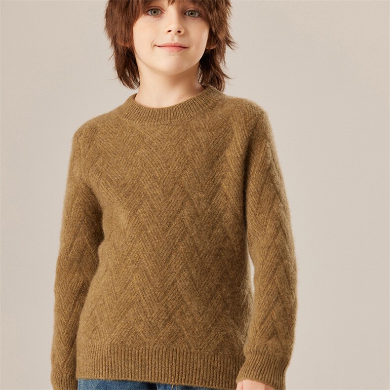 软糯轻柔双股加厚男女童baby小山羊绒半高领针织打底宽松套头毛衣，童装儿童羊绒衫，旭泰羊绒