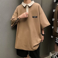 翻领短袖T恤男简约百搭休闲打底五分袖POLO衫F232P36，男装Polo衫，星座1116-2