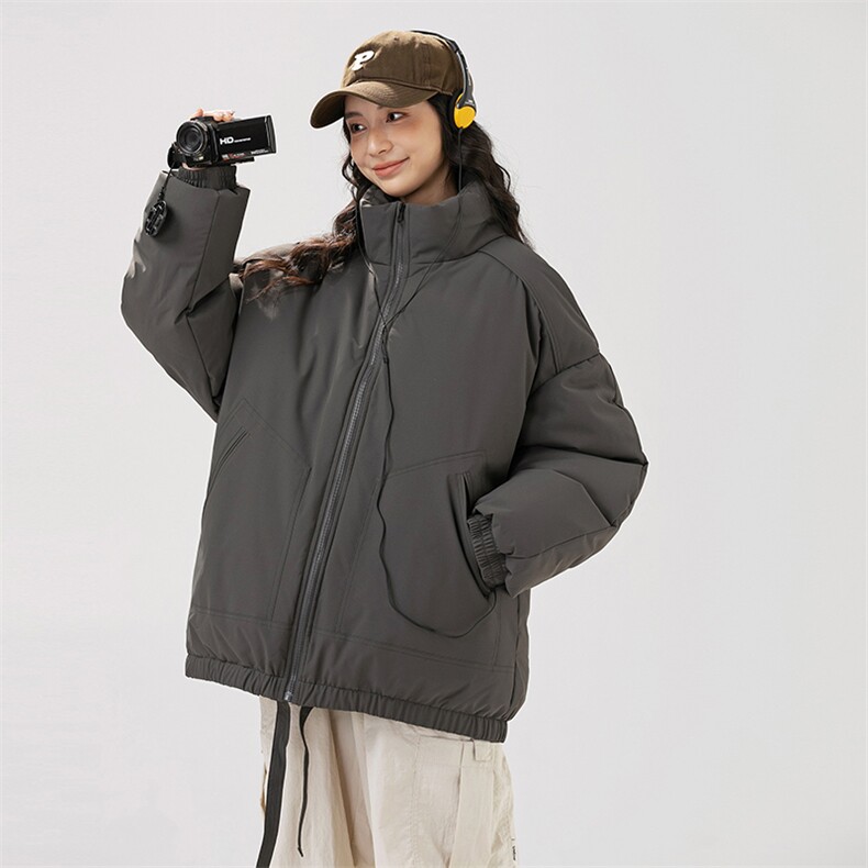 现货冬季美式休闲加厚雪山外套夹克立领纯色三防户外工装棉服,男装夹克,电商A486