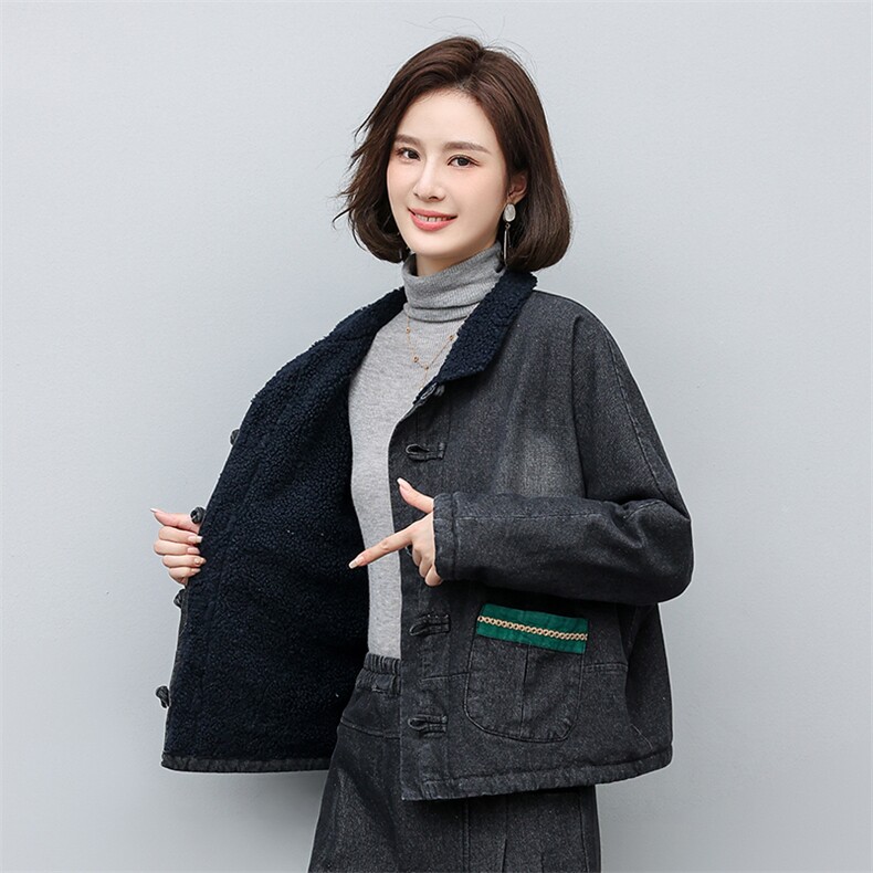 时尚百搭女装短外套显瘦修身牛仔夹克舒适保暖秋冬季新款上衣,女装短外套,叶笙衣