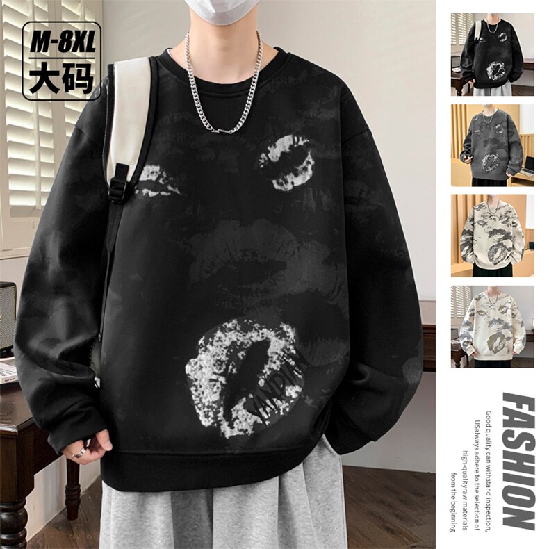 大码秋冬潮流印花卫衣男宽松休闲W9917,男装卫衣,星座1107-1