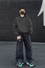 现货短宽纯色连帽boxy版型460克重磅卫衣特P48WY88421，男装卫衣，电商A421