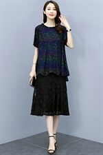 2021夏季新款时尚优雅气质圆领简约休闲舒适显瘦两件套，女装套装/套裙，香香