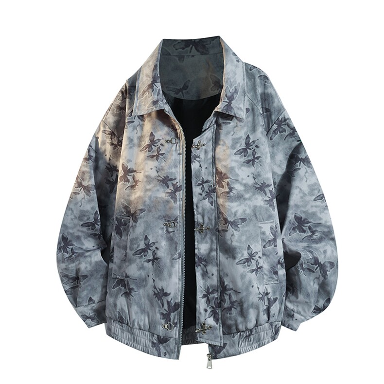 秋季新款蝴蝶大码夹克翻领男女宽松痞帅潮流外套A436-2530-P70，男装夹克，电商A436