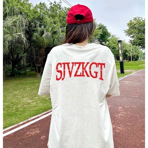 万针全刺绣解构设计260克重磅双纱纯棉高品质美式高街短袖T恤特35图片