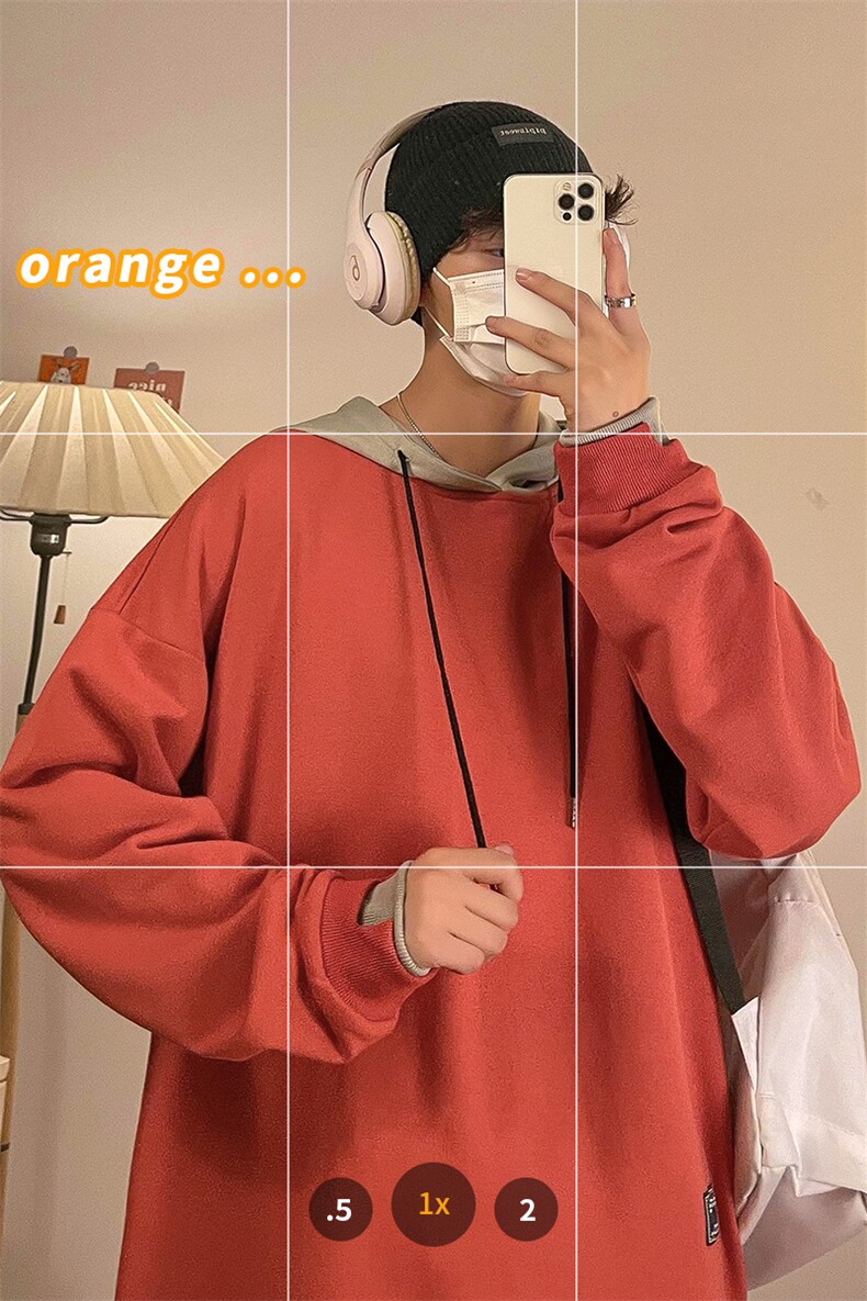 春秋季连帽卫衣港风宽松休闲百搭街头风假两件潮流卫衣VE5604-P35,男装卫衣,星座717