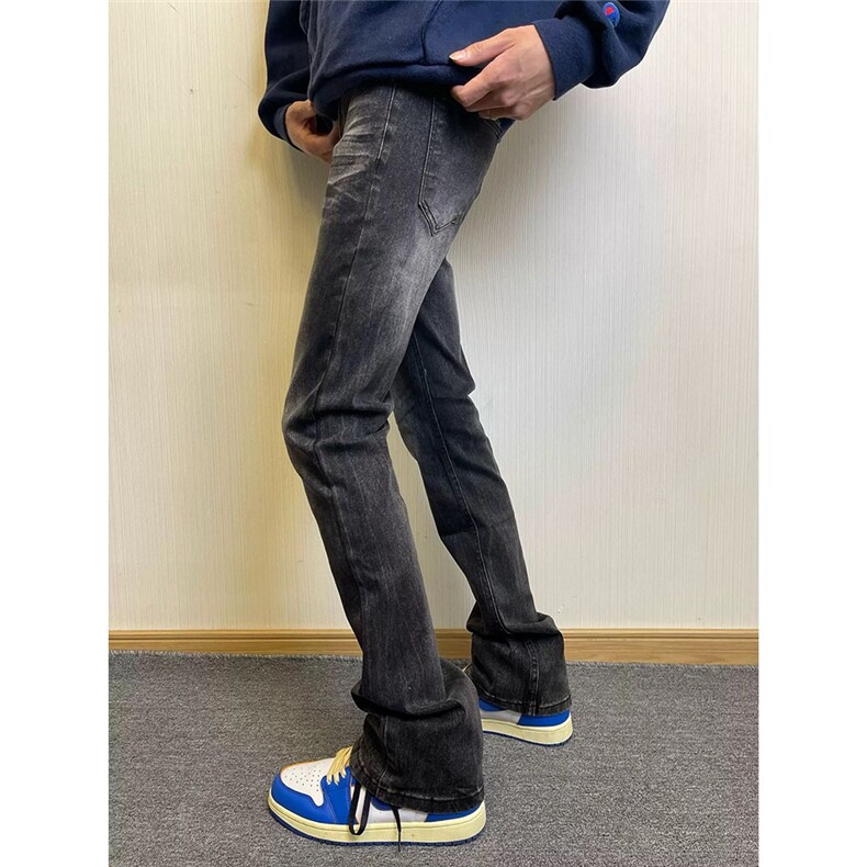 男秋季休闲直筒黑灰色牛仔裤N850-P49,男装牛仔裤,星座208-5