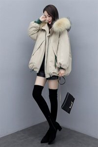 长袖气质百搭2022年冬季显瘦棉衣/棉服保暖中长款图片
