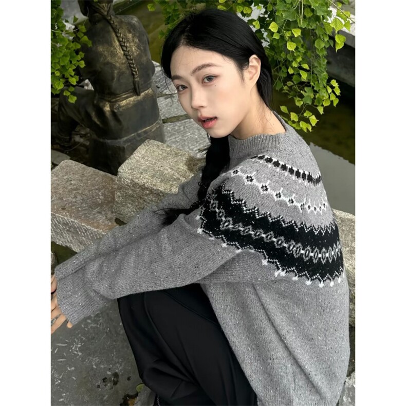 2025年冬季新款美式开衫毛衣男女装情侣慵懒松弛针织衫外套潮气质,男装针织衫/毛衣,星座506A