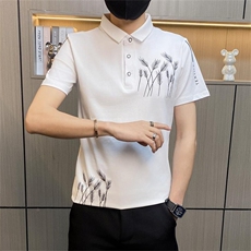 PL010-特P35控55T恤男薄款修身韩版短袖polo衫男士牌麦穗设计，男装Polo衫，电商D310B-1