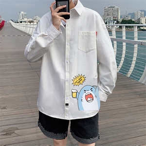 春季长袖衬衫男宽松港风衬衣男外套男CSCS274-P35图片