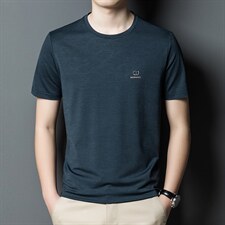 夏季新款圆领短袖t恤男士中青年宽松透气上衣服半袖体恤衫，男装T恤，电商B212（原钱塘6029）
