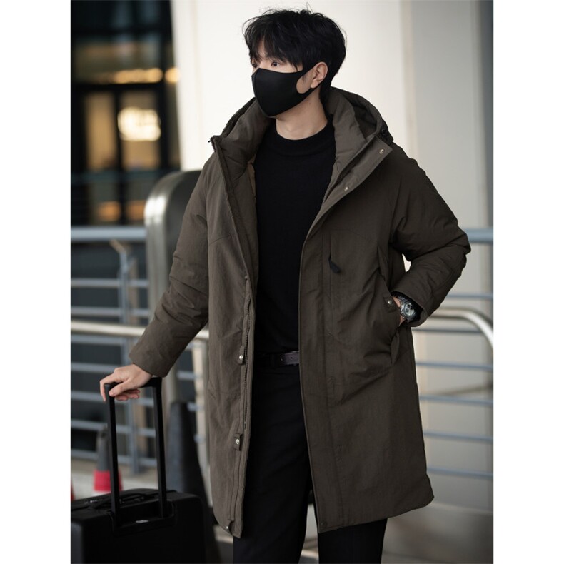 鹅绒服标50街拍男士中长款连帽鹅绒羽绒服保暖外套8629-P325,男装羽绒服,电商B328