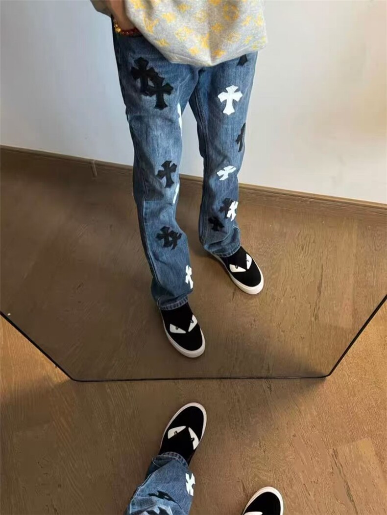 高街牛仔裤男新款水洗扎染弯刀小众修身直筒微喇裤513ACK2696P55,男装牛仔裤,星座513A