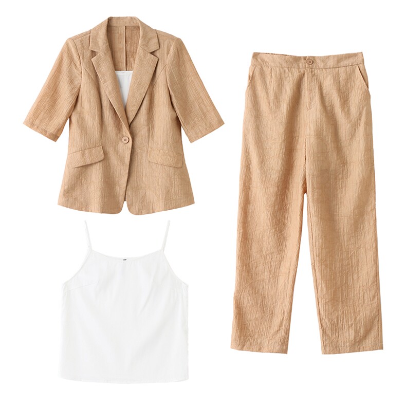 网红洋气西服套装女三件套2024夏季新款气质OL休闲小西装三件套,女装套装/套裙,贵人树
