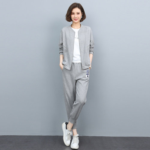 休闲运动套装女2023年新款春秋洋气中年妈妈时尚减龄卫衣裤两件套,女装套装/套裙,依恋蒂丝