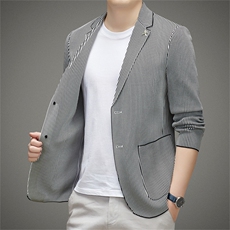 春秋季男纯色西装外套韩版休闲便服两粒扣西服上衣ZL88803-P230，男装西服，星座1105-3