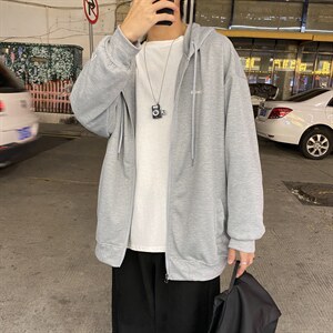 2021百搭宽松休闲显瘦连帽抽绳简约外套男XW190-特批35,男装卫衣,星座718-1