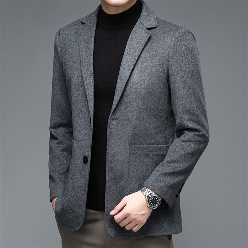 2023年秋季新款休闲西服中年男士西装加绒单西春秋薄款外套男,男装西服,电商B212（原钱塘6029）
